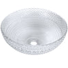 Cristallo Diamond Clear Crystal Glass Vessel Round Bathroom Sink NCG-2408