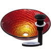 Artisan Hand-Painted Tempered Glass Vessel Bath Sink NOHP-G028