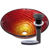 Artisan Hand-Painted Tempered Glass Vessel Bath Sink NOHP-G028