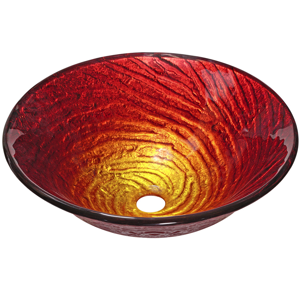 Artisan Hand-Painted Tempered Glass Vessel Bath Sink NOHP-G028