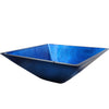 Blue Foiled Square Tempered Glass Vessel Bath Sink TIG-S132-287