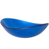 Blue Foiled Oval Tempered Glass Vessel Bath Sink TIG-S132-8031