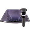 Purple Square Frosted Glass Vessel Bathroom Sink, TIS-286P