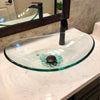 Clear Oval Tempered Slipper Glass Vessel Bath Sink TIS-324C
