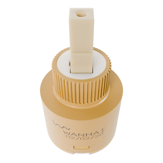 Novatto 35mm bath faucet cartridge part, 061-CAR, showing the internal ceramic valve for replacement or repair.