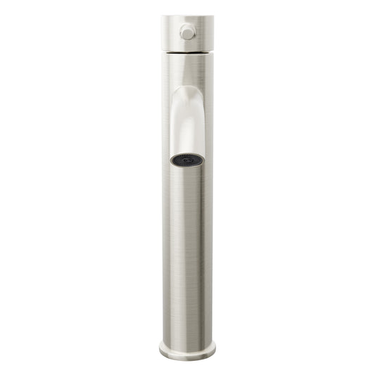 Novatto Myers Contemporary single hole vessel bath faucet from BM-114 series, front view showing sleek chrome finish.
