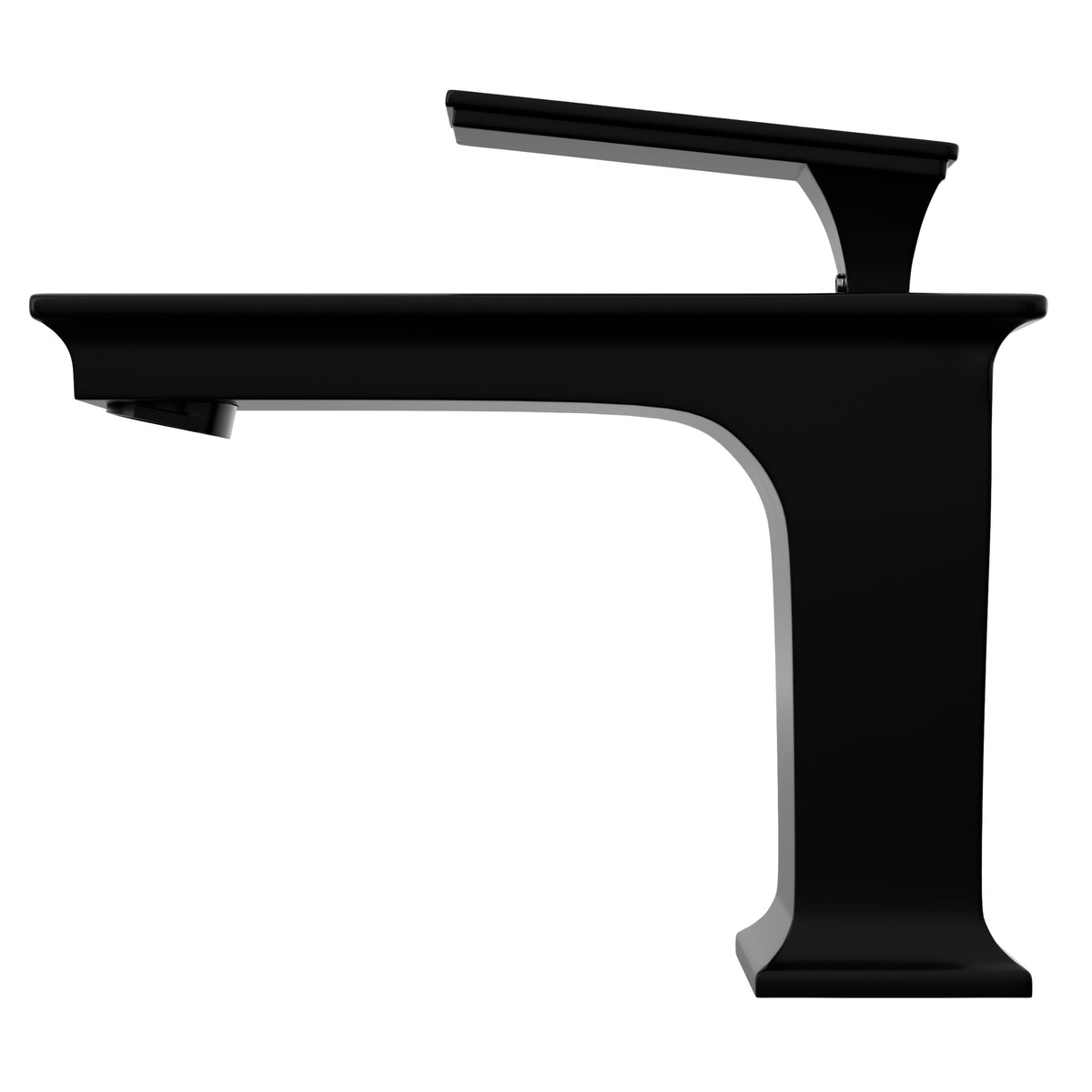 Side view of Novatto GF-368S series traditional single handle lavatory bathroom faucet in polished finish.