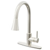 Dual Action Single-Handle Pull-Down Sprayer Kitchen Faucet w/ Deck Plate, NKF-H14