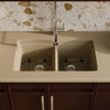 Double Bowl Undermount Granite Composite Sink in Sand - NKGC-5050UND-SA