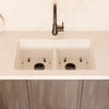 Double Bowl Undermount Granite Composite Sink in Striking White - NKGC-5050UND-WHI