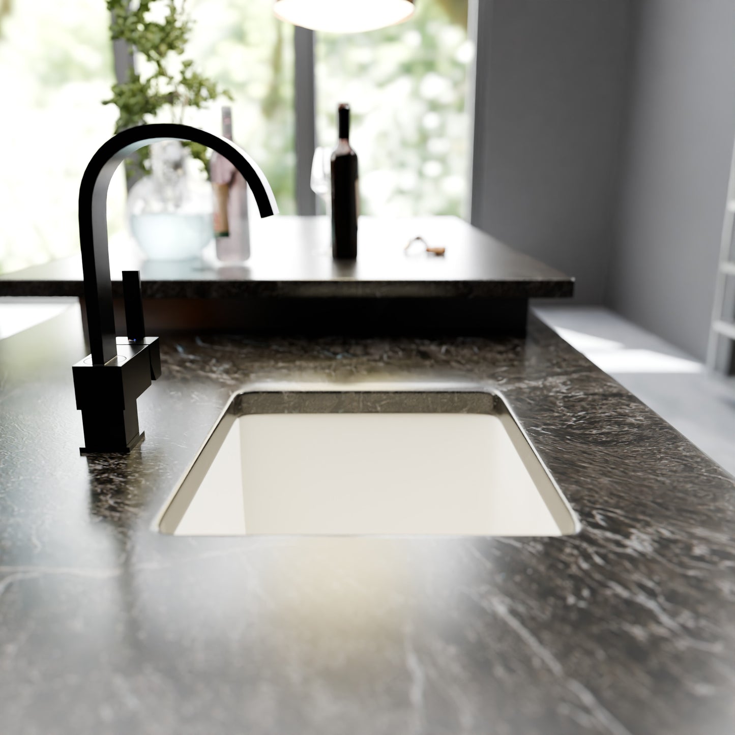 BAJA 18" x 16" Granite Composite Bar Sink in White - NKGC-SBBAR-WHI