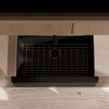 Single Bowl Farmhouse Granite Composite Sink in Absolute Black - NKGC-SBFARM-AB