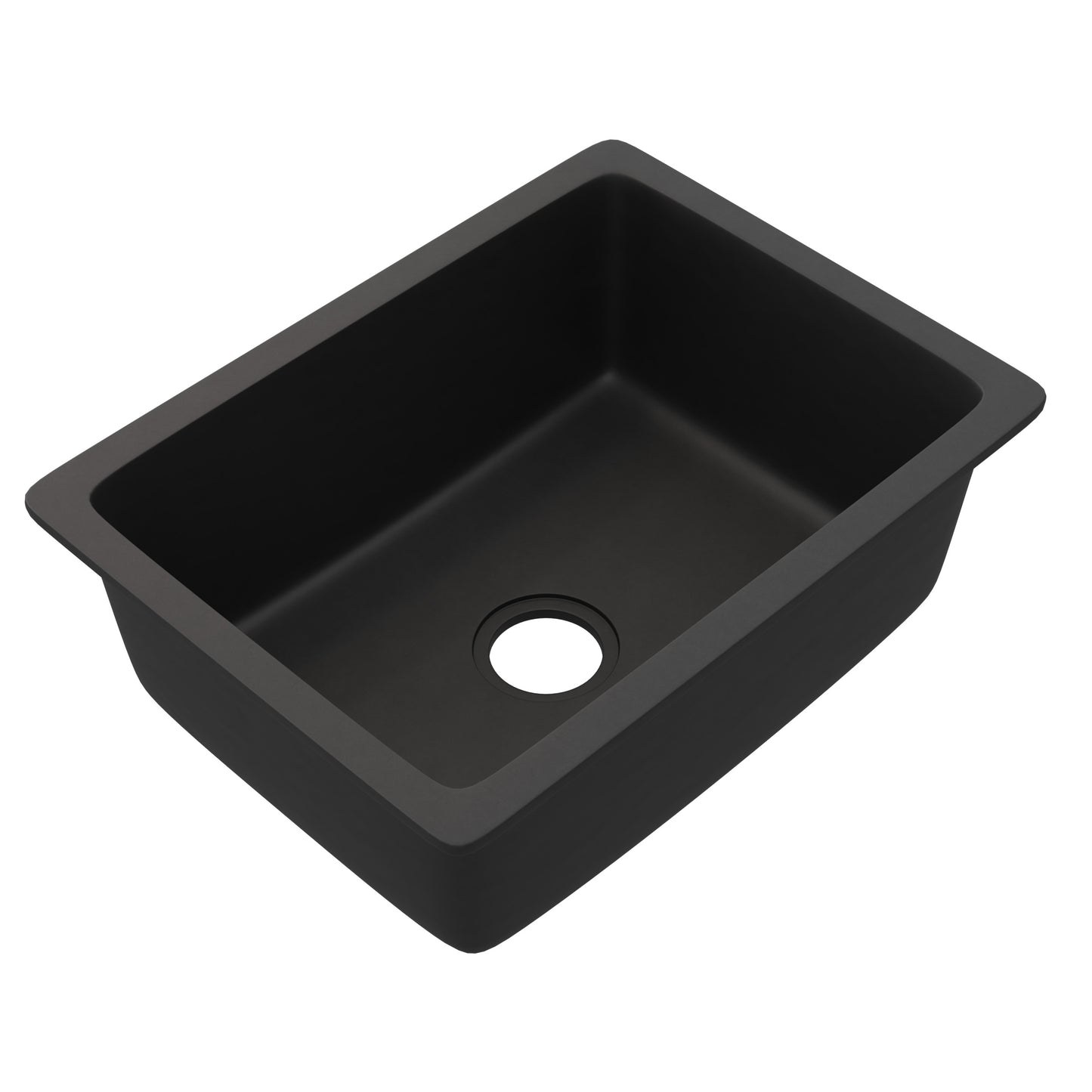 Novatto StoneCore graphite 24-inch single bowl bar sink with smooth finish, ideal for kitchen or bar use.