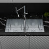 Contemporary Zero Radius Double Bowl Stainless Steel Kitchen Sink - NKSS-DBART02