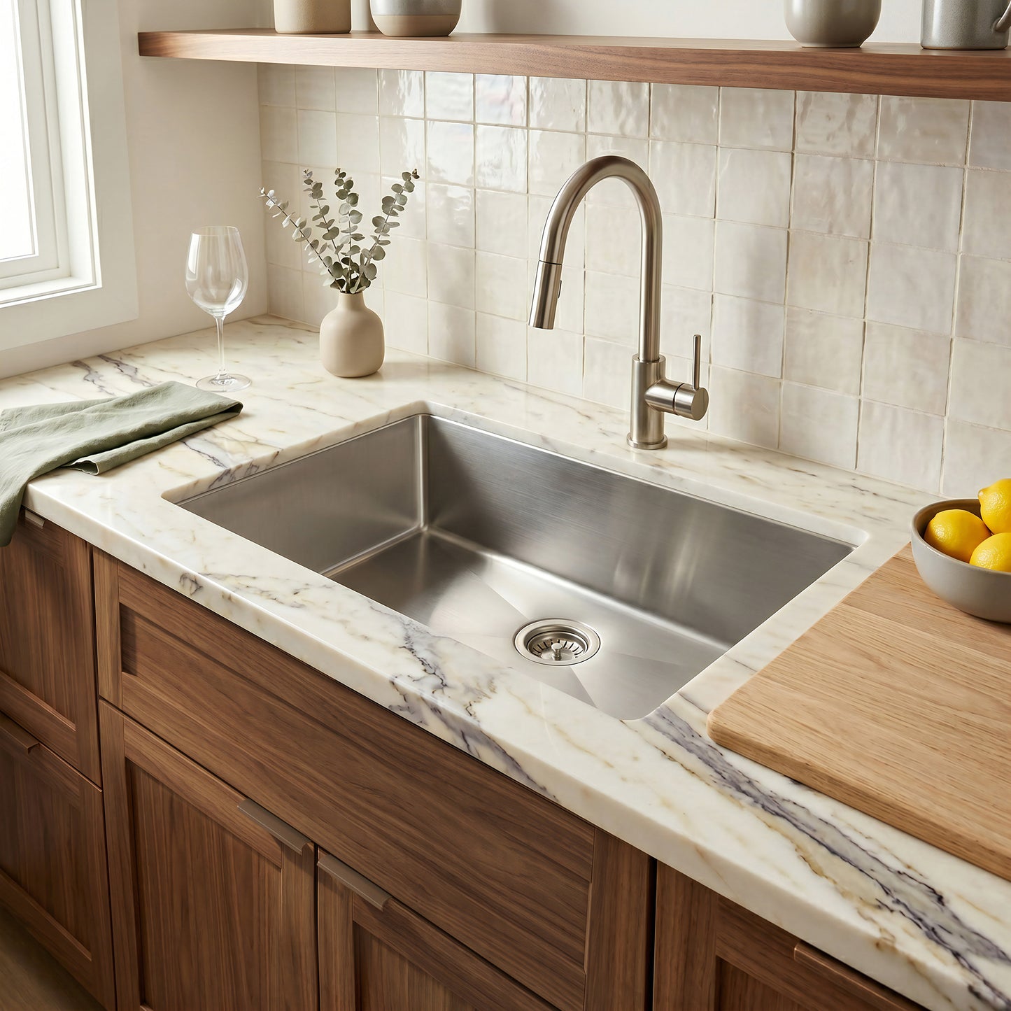 30-inch Stainless Steel Single Bowl Kitchen Sink - NKSS-R030189SB