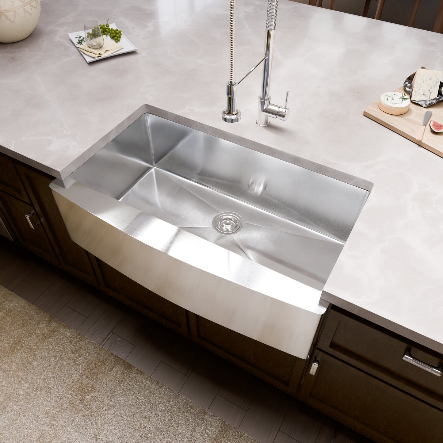 36-inch Stainless Steel Single Bowl Farmhouse Kitchen Sink - NKSS-R103621SBFRM