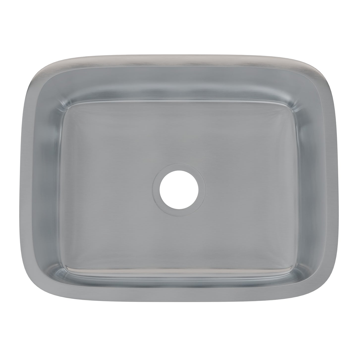 Novatto Classic 23-inch stainless steel single bowl kitchen sink with smooth finish and modern design, shown without drain.