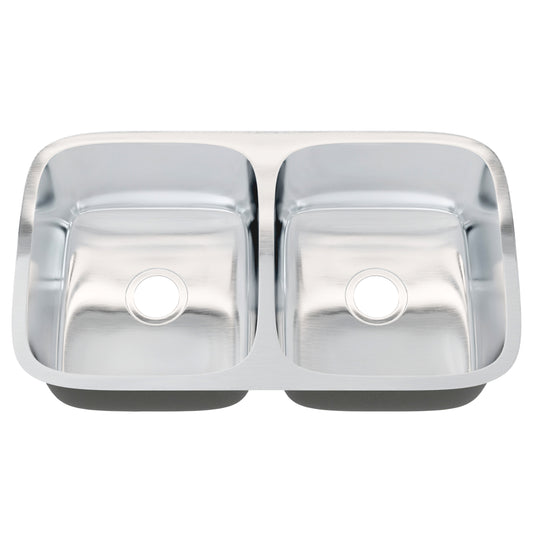 Classic 32-inch Double Bowl Stainless Steel Kitchen Sink - NKSS-R9032189DB
