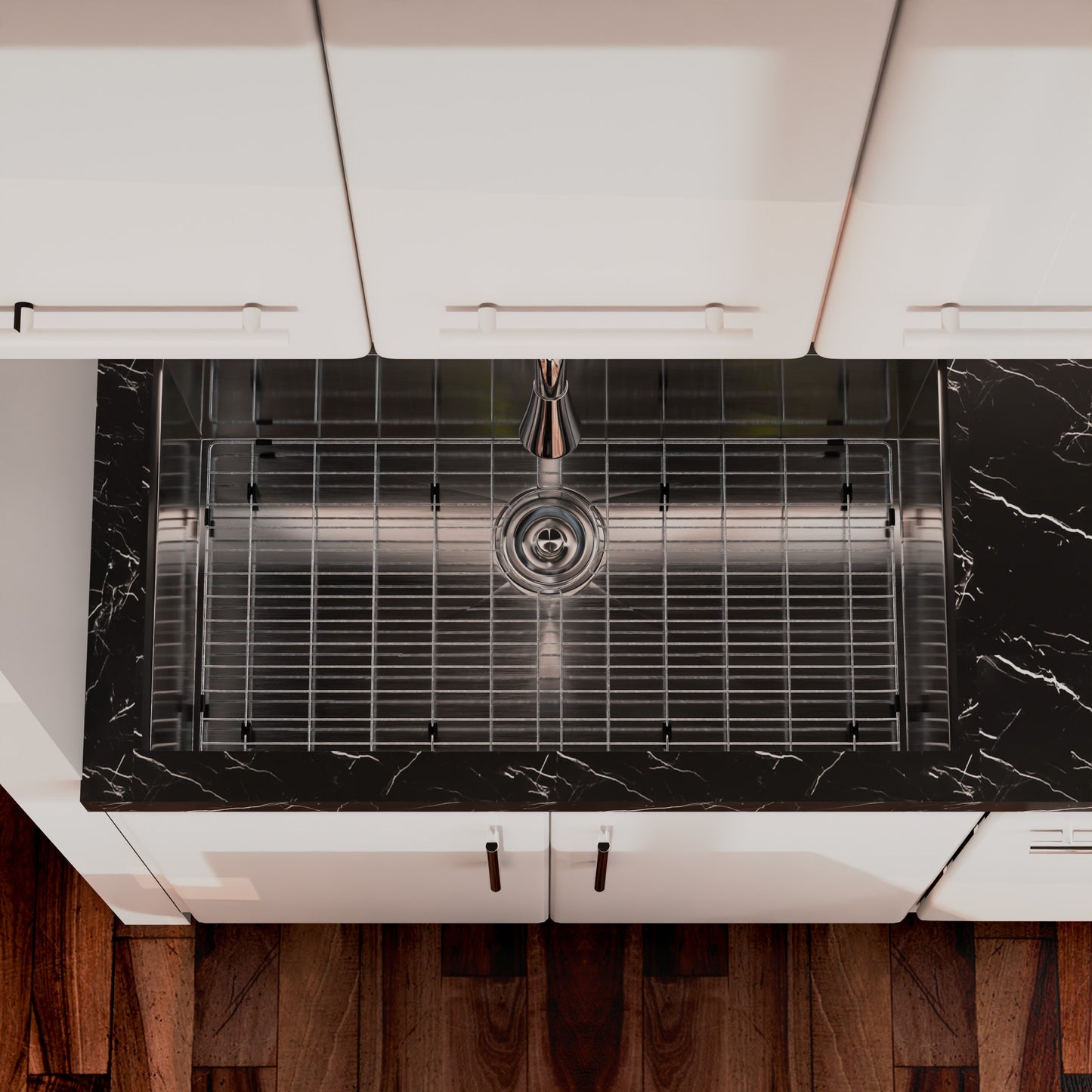 Contemporary stainless steel single bowl kitchen sink by Novatto with zero radius edges, sleek and modern design.