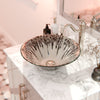 Artsy Round Tempered Glass Vessel Bath Sink NOHP-G19012