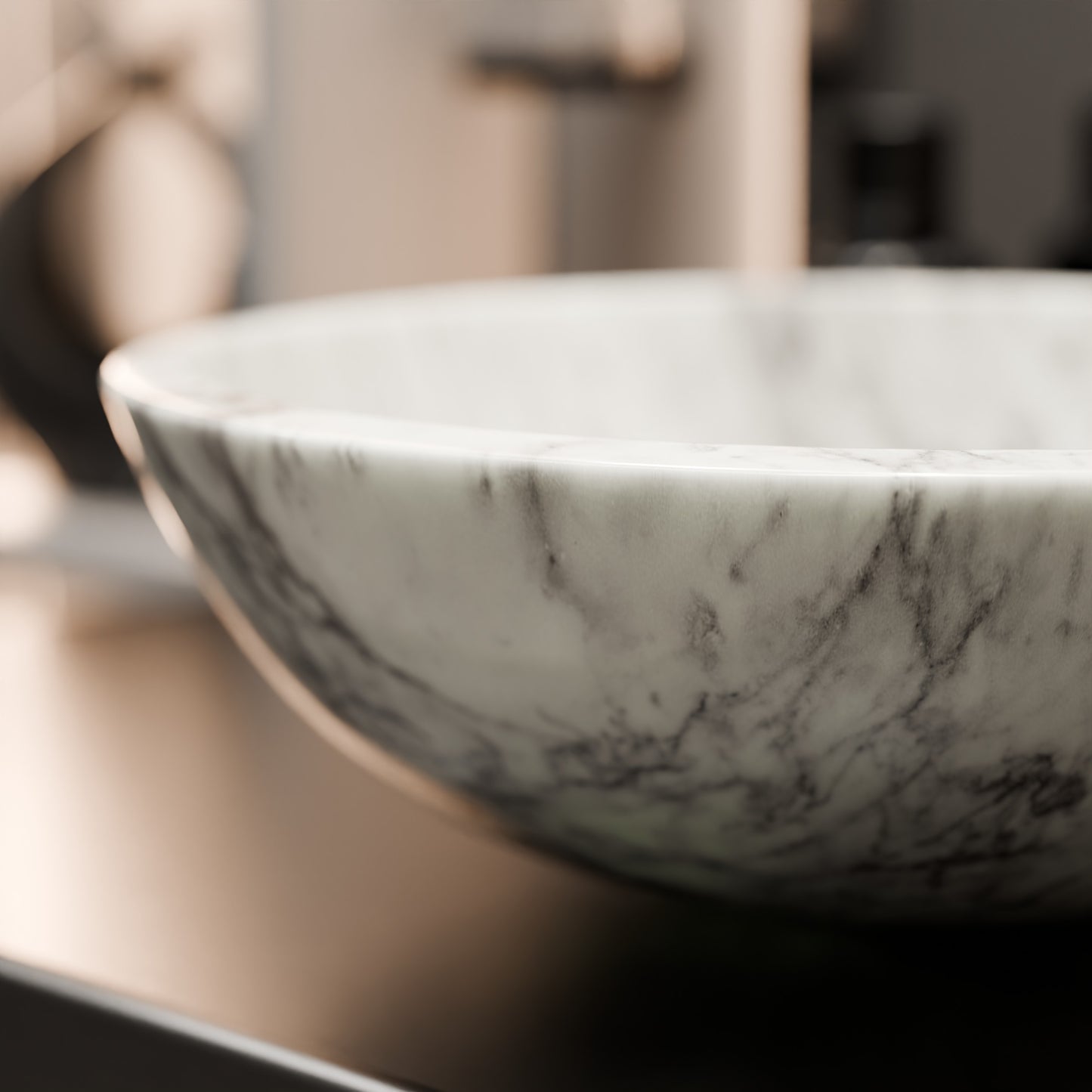 Natural Carrara White Marble Stone Vessel Sink NOSV-CW