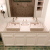 Natural Carrara White Marble Square Vessel Sink with Chiseled Exterior NOSV-CWSQ
