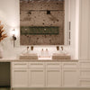 Natural Carrara White Marble Square Vessel Sink with Chiseled Exterior NOSV-CWSQ