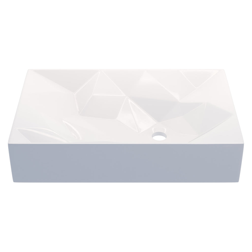 Rectangular White Porcelain Vessel Bathroom Sink NP-01141W-GEO