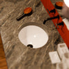 Oval Undermount White Porcelain Sink with Overflow, NP-U191307