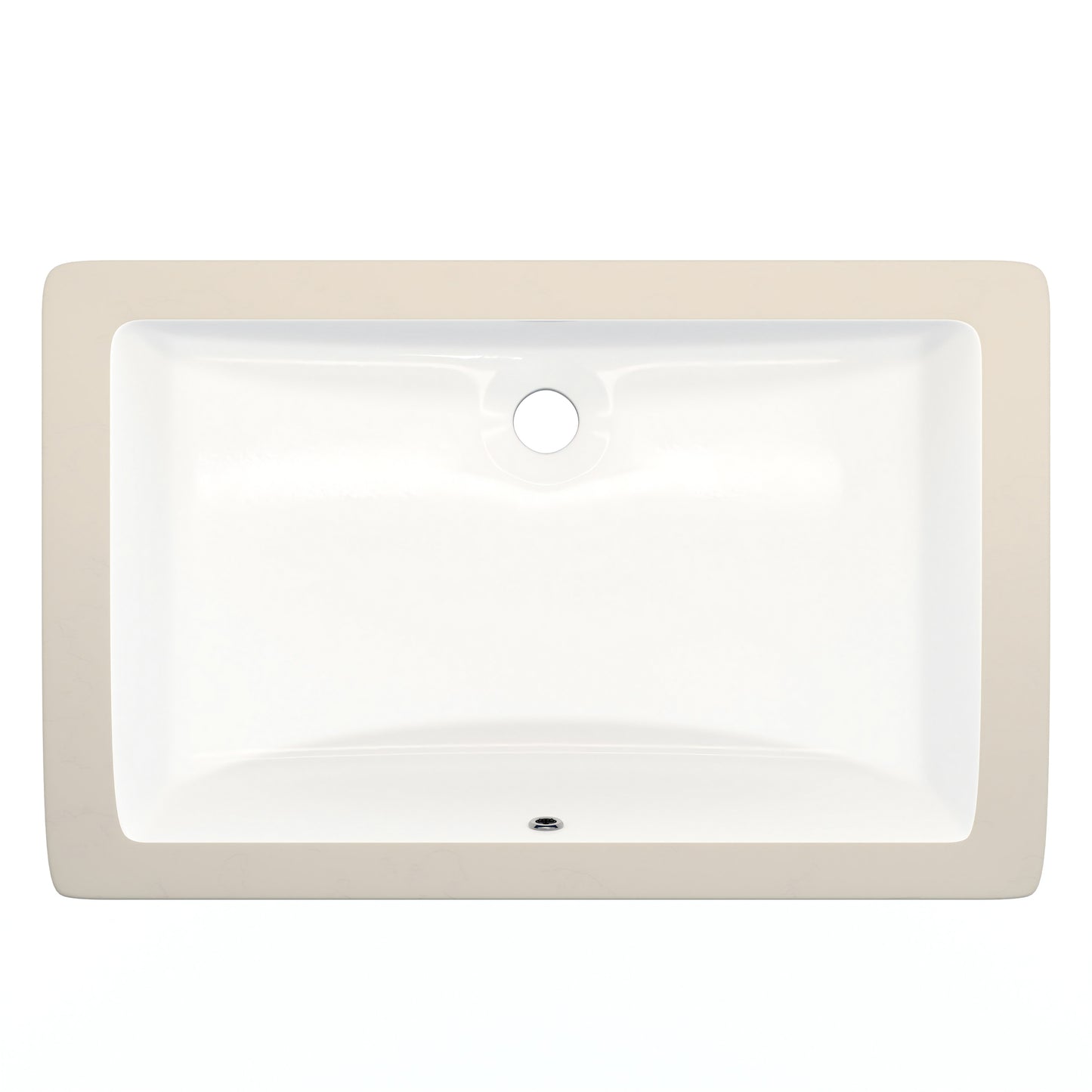 Extra Wide Rectangular Undermount White Porcelain Sink with Overflow, NP-U213907
