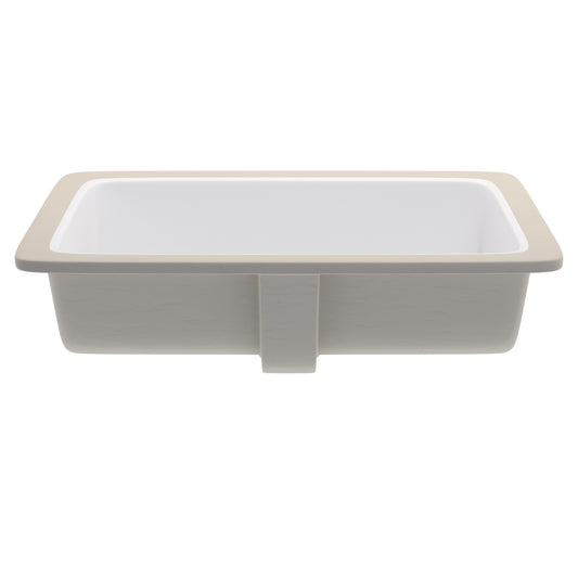 Rectangular Undermount White Porcelain Sink with Overflow, NP-U233921