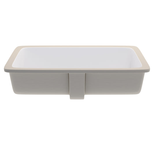 Rectangular Undermount White Porcelain Sink with Overflow, NP-U233921
