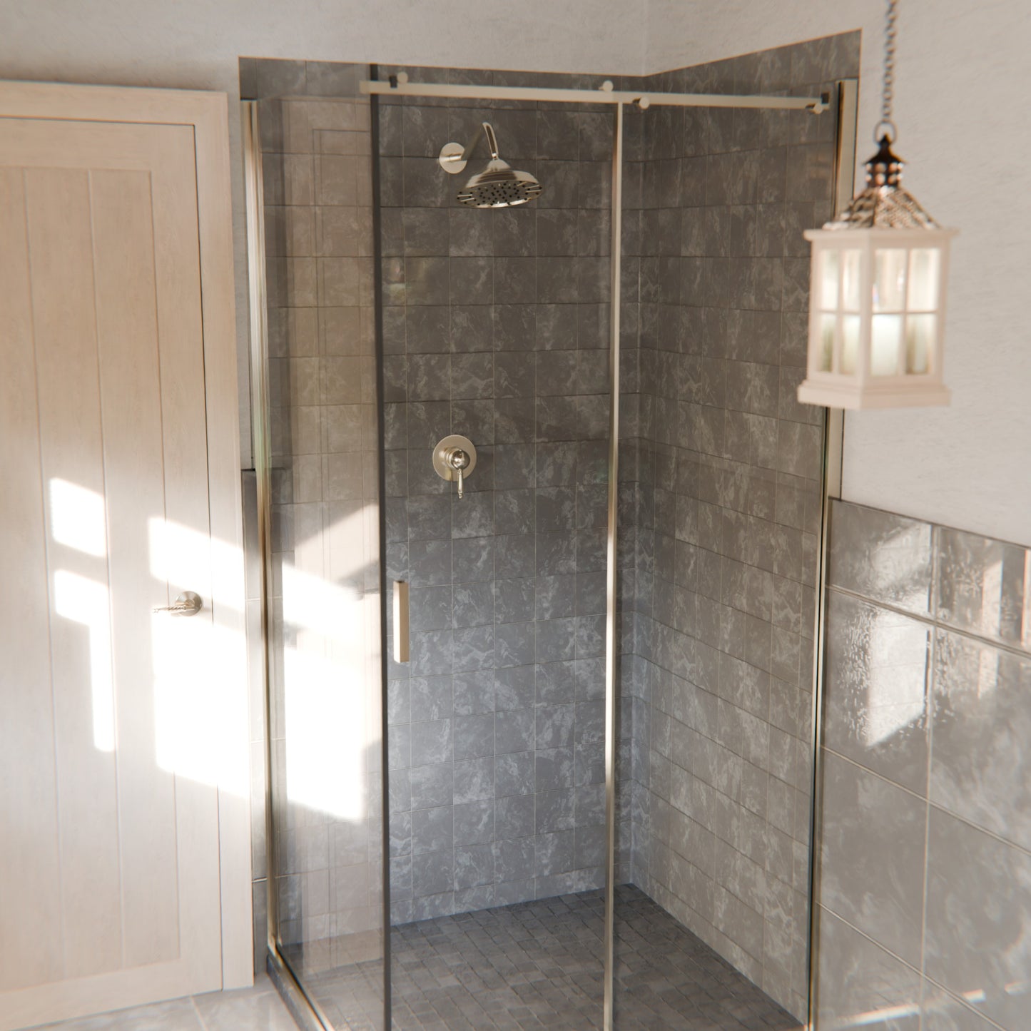 Novatto DISK Shower Set with Rough-in Valve, includes shower and bathtub fixtures, in a sleek modern design.