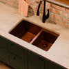 60/40 Split Copper Kitchen Sink, TCK-006AN