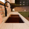 60/40 Split Copper Kitchen Sink, TCK-006AN