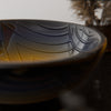 Hand Painted Ombré Navy to Yellow Glass Bathroom Vessel Sink TIG-8123B