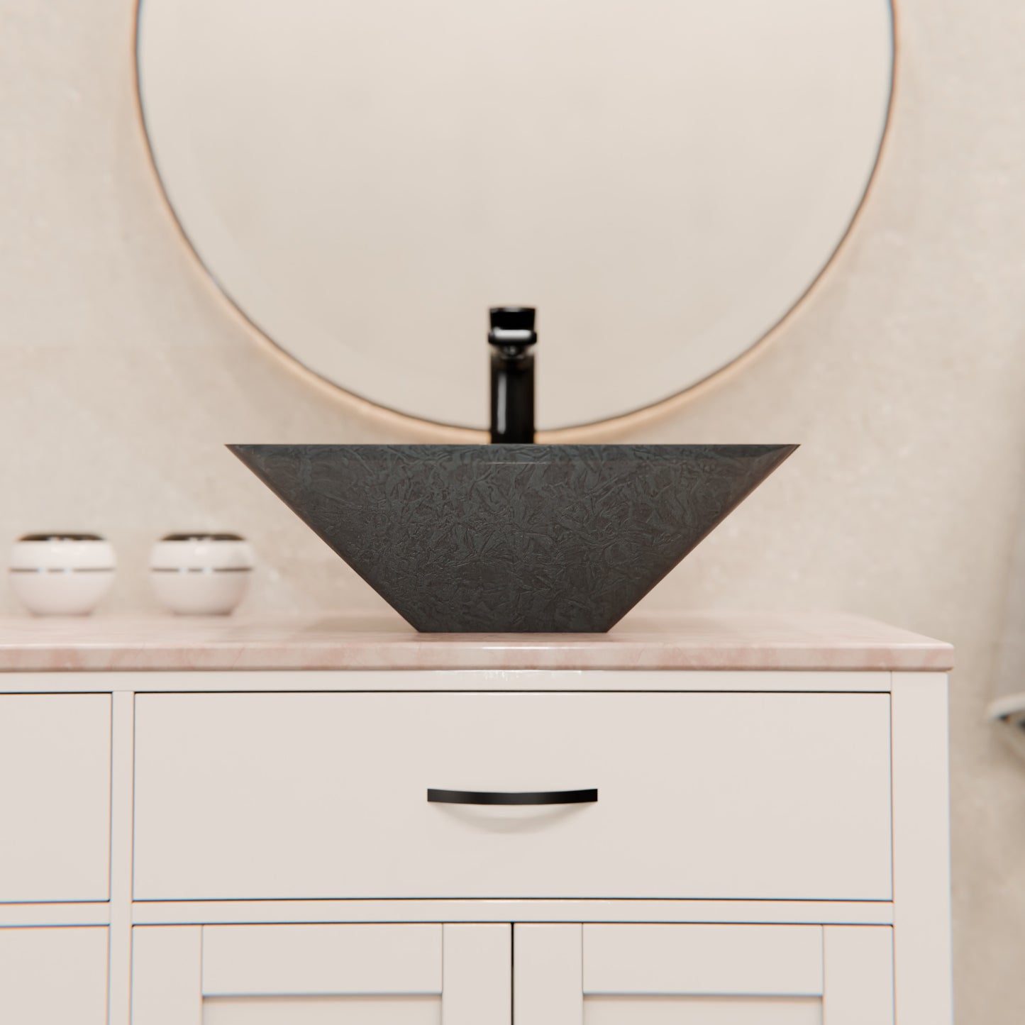 Modern single hole vessel bathroom faucet from Novatto's Thix NBF-005 series, featuring sleek chrome finish and contemporary design.