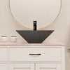 Black Silver Hand Foiled Square Tempered Glass Vessel Bathroom Sink TIG-S217-287