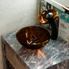 Mini 12" Clear Tea Round Glass Vessel Bath Sink, TIS-168T-12
