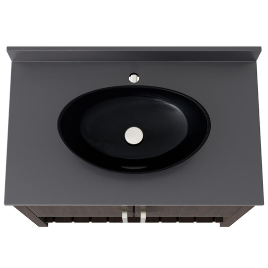 36-inch Bath Vanity with Storm Grey Quartz Counter and Sink - NOBV-36CM-280-324G