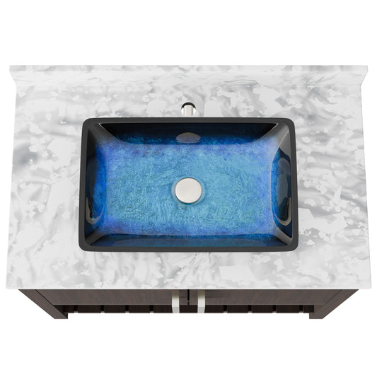 36-inch Novatto bath vanity with Carrara white marble counter and integrated sink, showcasing elegant bathroom accessory design.