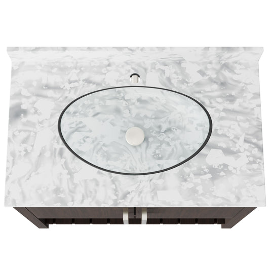 36-inch Bath Vanity with Carrara White Marble Counter and Sink - NOBV-36CM-CAR-324C