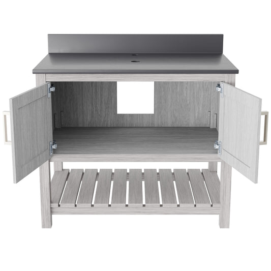 36-inch Vanity with Storm Grey Quartz Counter NOBV-36SG-280