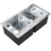 Contemporary Zero Radius Double Bowl Stainless Steel Kitchen Sink - NKSS-DBART02