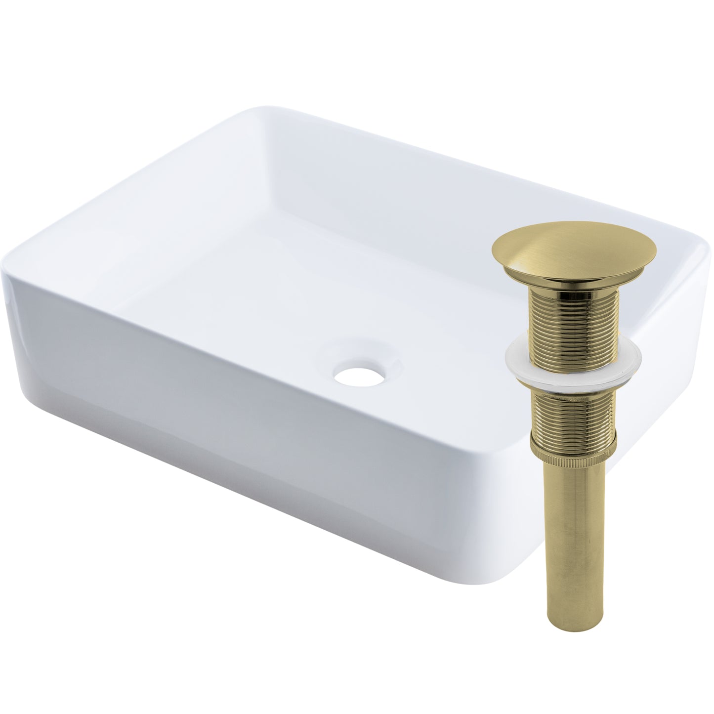 Rectangular White Porcelain Vessel Bathroom Sink NP-01321