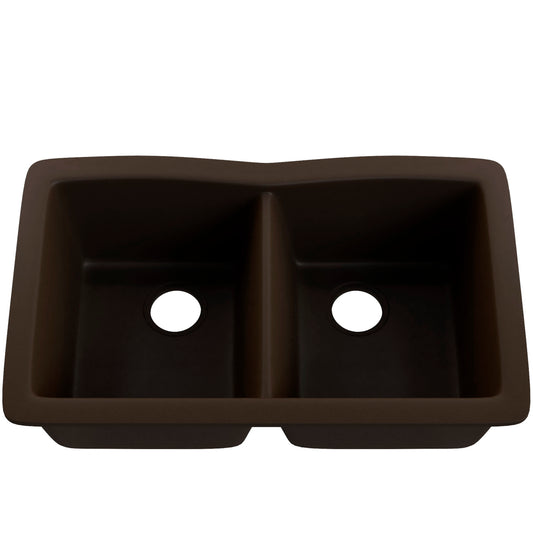 Double Bowl Undermount Granite Composite Sink in Expresso - NKGC-5050UND-EX