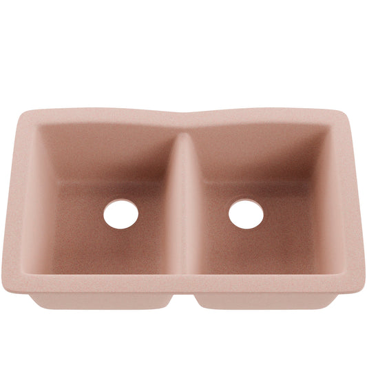 Double Bowl Undermount Granite Composite Sink in Wheat - NKGC-5050UND-WHE