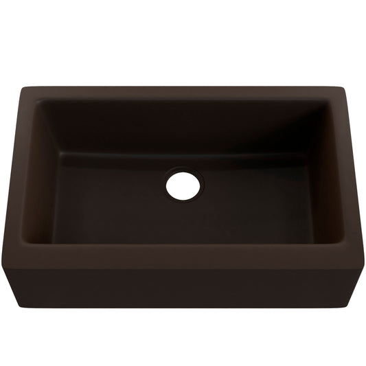 Single Bowl Farmhouse Granite Composite Sink in Expresso - NKGC-SBFARM-EX