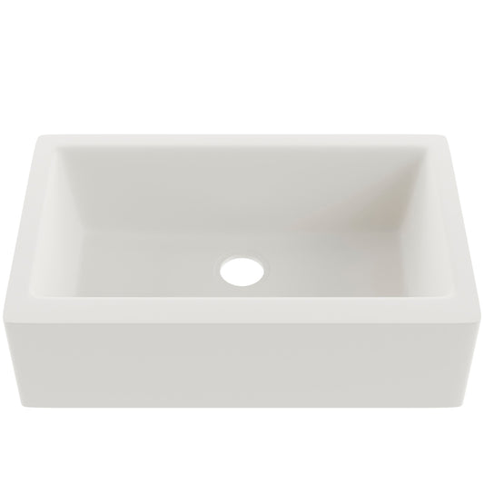 Single Bowl Farmhouse Granite Composite Sink in Striking White - NKGC-SBFARM-WHI