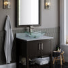 Clear Scalloped Tempered Glass Vessel Bathroom Sink TIS-317C